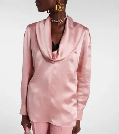 Dolce & Gabbana Draped silk satin blouse | Thumbnail 2 Dolce & Gabbana Draped silk satin blouse | Thumbnail 2
