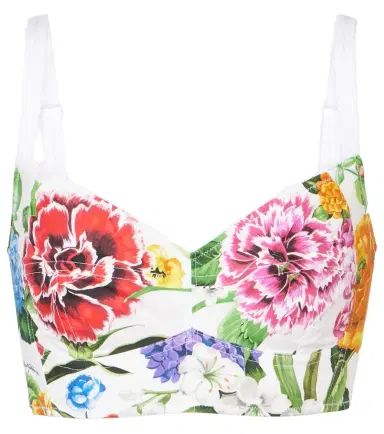 Dolce & Gabbana Floral cotton-blend poplin bra top | Thumbnail 1 Dolce & Gabbana Floral cotton-blend poplin bra top | Thumbnail 1