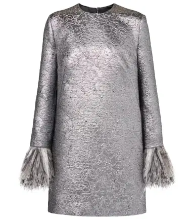 Dolce & Gabbana Feather-trimmed lamé minidress | Thumbnail 1 Dolce & Gabbana Feather-trimmed lamé minidress | Thumbnail 1