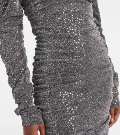 Dolce & Gabbana Sequined ruched midi dress | Thumbnail 4 Dolce & Gabbana Sequined ruched midi dress | Thumbnail 4