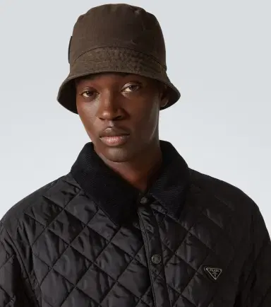 Prada Logo cotton bucket hat | Thumbnail 4 Prada Logo cotton bucket hat | Thumbnail 4