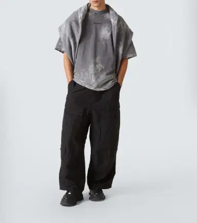Balenciaga Distressed cotton-blend jersey T-shirt | Thumbnail 5 Balenciaga Distressed cotton-blend jersey T-shirt | Thumbnail 5