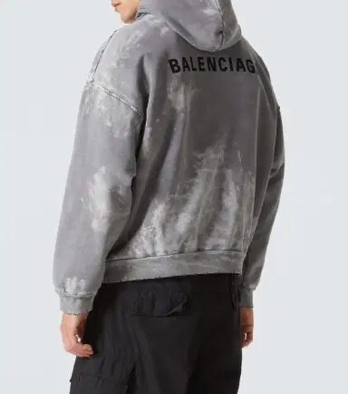 Balenciaga Distressed cotton jersey hoodie | Thumbnail 3 Balenciaga Distressed cotton jersey hoodie | Thumbnail 3