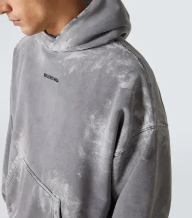 Balenciaga Distressed cotton jersey hoodie | Thumbnail 4 Balenciaga Distressed cotton jersey hoodie | Thumbnail 4