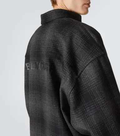 Balenciaga Checked wool-blend flannel shirt | Thumbnail 4 Balenciaga Checked wool-blend flannel shirt | Thumbnail 4
