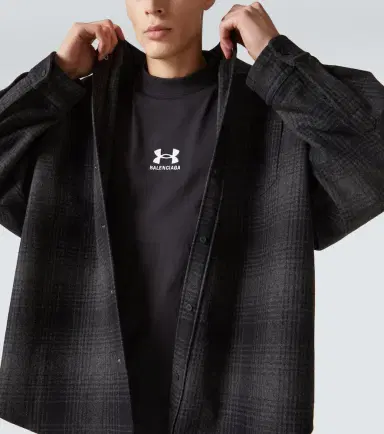 Balenciaga Checked wool-blend flannel shirt | Thumbnail 5 Balenciaga Checked wool-blend flannel shirt | Thumbnail 5