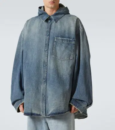 Balenciaga Hooded denim overshirt | Thumbnail 7 Balenciaga Hooded denim overshirt | Thumbnail 7