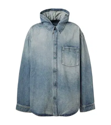 Balenciaga Hooded denim overshirt | Thumbnail 1 Balenciaga Hooded denim overshirt | Thumbnail 1