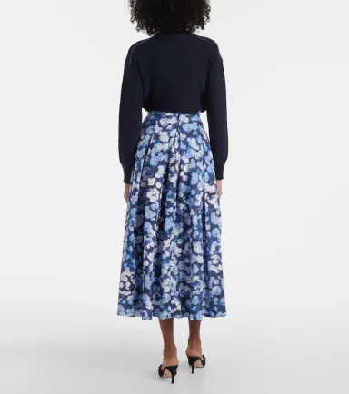 Erdem Floral pleated cotton midi skirt | Thumbnail 3 Erdem Floral pleated cotton midi skirt | Thumbnail 3