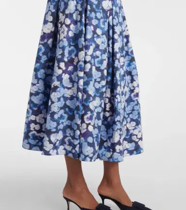 Erdem Floral pleated cotton midi skirt | Thumbnail 5 Erdem Floral pleated cotton midi skirt | Thumbnail 5