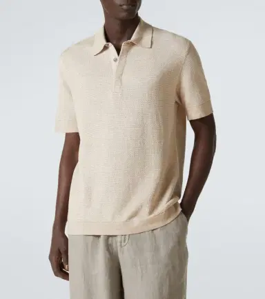 Zegna Cotton, linen, and silk polo shirt | Thumbnail 4 Zegna Cotton, linen, and silk polo shirt | Thumbnail 4