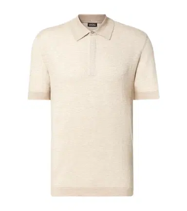Zegna Cotton, linen, and silk polo shirt | Thumbnail 1 Zegna Cotton, linen, and silk polo shirt | Thumbnail 1