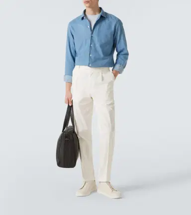 Zegna Cotton and linen denim shirt | Thumbnail 5 Zegna Cotton and linen denim shirt | Thumbnail 5
