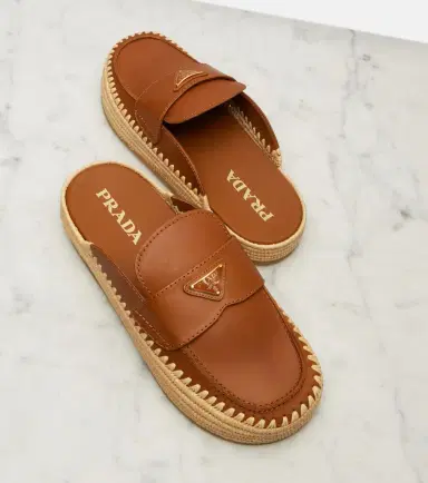 Prada Leather espadrille mules | Thumbnail 3 Prada Leather espadrille mules | Thumbnail 3