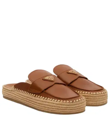 Prada Leather espadrille mules | Thumbnail 1 Prada Leather espadrille mules | Thumbnail 1
