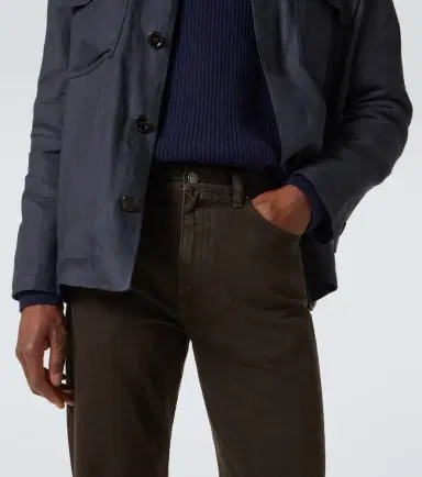 Zegna Leather-trimmed cotton straight pants | Thumbnail 5 Zegna Leather-trimmed cotton straight pants | Thumbnail 5