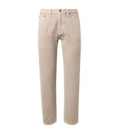 Zegna Leather-trimmed cotton straight pants | Thumbnail 1 Zegna Leather-trimmed cotton straight pants | Thumbnail 1