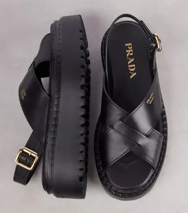 Prada Leather platform sandals | Thumbnail 3 Prada Leather platform sandals | Thumbnail 3