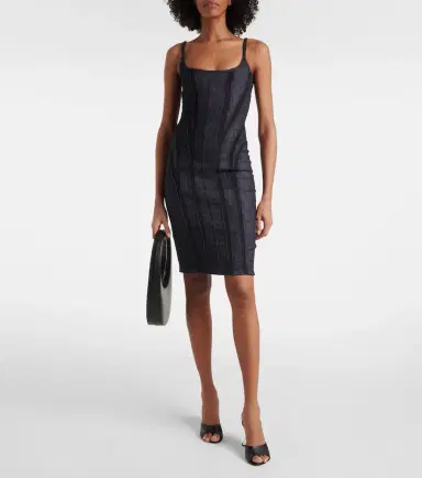 Mugler Paneled denim bustier dress | Thumbnail 2 Mugler Paneled denim bustier dress | Thumbnail 2