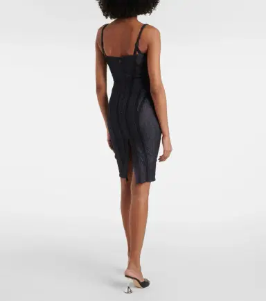Mugler Paneled denim bustier dress | Thumbnail 3 Mugler Paneled denim bustier dress | Thumbnail 3