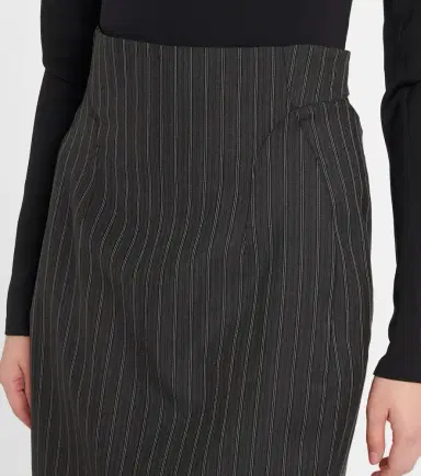 Mugler Pinstripe wool-blend midi skirt | Thumbnail 2 Mugler Pinstripe wool-blend midi skirt | Thumbnail 2
