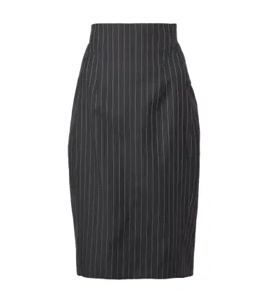 Mugler Pinstripe wool-blend midi skirt | Thumbnail 1 Mugler Pinstripe wool-blend midi skirt | Thumbnail 1