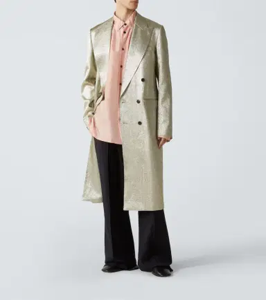 Dries Van Noten Double-breasted lamé coat | Thumbnail 2 Dries Van Noten Double-breasted lamé coat | Thumbnail 2