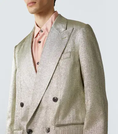 Dries Van Noten Double-breasted lamé coat | Thumbnail 3 Dries Van Noten Double-breasted lamé coat | Thumbnail 3