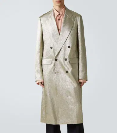 Dries Van Noten Double-breasted lamé coat | Thumbnail 4 Dries Van Noten Double-breasted lamé coat | Thumbnail 4