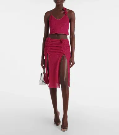 Oséree Oséree Lumière Rose ruched midi skirt | Thumbnail 2 Oséree Oséree Lumière Rose ruched midi skirt | Thumbnail 2
