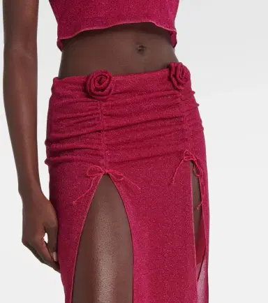 Oséree Oséree Lumière Rose ruched midi skirt | Thumbnail 4 Oséree Oséree Lumière Rose ruched midi skirt | Thumbnail 4