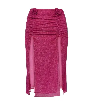 Oséree Oséree Lumière Rose ruched midi skirt | Thumbnail 1 Oséree Oséree Lumière Rose ruched midi skirt | Thumbnail 1