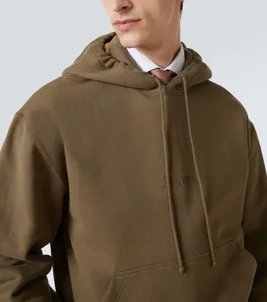 Saint Laurent Logo embroidered cotton fleece hoodie | Thumbnail 5 Saint Laurent Logo embroidered cotton fleece hoodie | Thumbnail 5