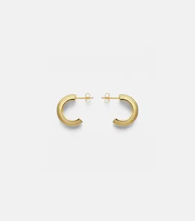 STONE AND STRAND Serge 10kt gold hoop earrings | Thumbnail 4 STONE AND STRAND Serge 10kt gold hoop earrings | Thumbnail 4