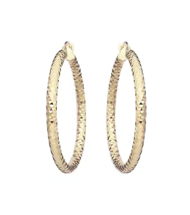 STONE AND STRAND Bold Sparkle Medium 14kt gold hoop earrings | Thumbnail 1 STONE AND STRAND Bold Sparkle Medium 14kt gold hoop earrings | Thumbnail 1