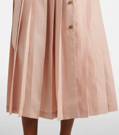 Loro Piana Bryce pleated linen midi dress | Thumbnail 4 Loro Piana Bryce pleated linen midi dress | Thumbnail 4