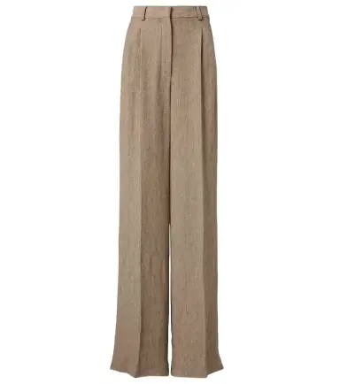 Loro Piana Nyack chevron linen crêpe wide-leg pants | Thumbnail 1 Loro Piana Nyack chevron linen crêpe wide-leg pants | Thumbnail 1