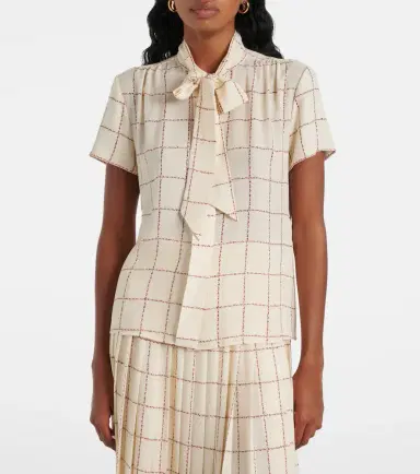 Loro Piana Febe checked silk blouse | Thumbnail 3 Loro Piana Febe checked silk blouse | Thumbnail 3