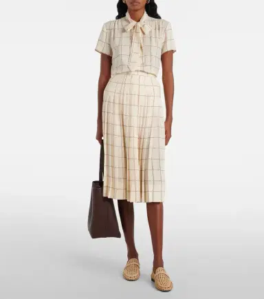 Loro Piana Febe checked silk blouse | Thumbnail 4 Loro Piana Febe checked silk blouse | Thumbnail 4
