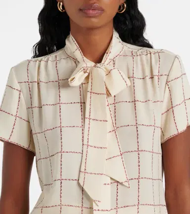 Loro Piana Febe checked silk blouse | Thumbnail 5 Loro Piana Febe checked silk blouse | Thumbnail 5