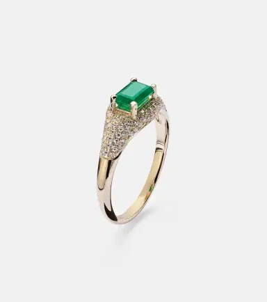 STONE AND STRAND 14kt gold ring with emerald and diamonds | Thumbnail 2 STONE AND STRAND 14kt gold ring with emerald and diamonds | Thumbnail 2