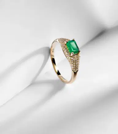 STONE AND STRAND 14kt gold ring with emerald and diamonds | Thumbnail 5 STONE AND STRAND 14kt gold ring with emerald and diamonds | Thumbnail 5