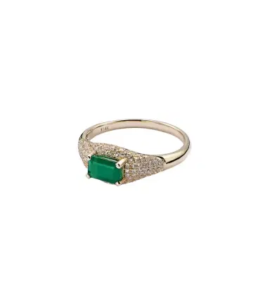 STONE AND STRAND 14kt gold ring with emerald and diamonds | Thumbnail 1 STONE AND STRAND 14kt gold ring with emerald and diamonds | Thumbnail 1