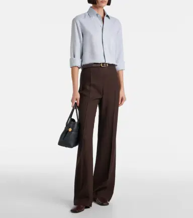 Loro Piana Timi linen crêpe flared pants | Thumbnail 4 Loro Piana Timi linen crêpe flared pants | Thumbnail 4