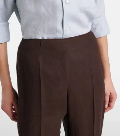 Loro Piana Timi linen crêpe flared pants | Thumbnail 5 Loro Piana Timi linen crêpe flared pants | Thumbnail 5