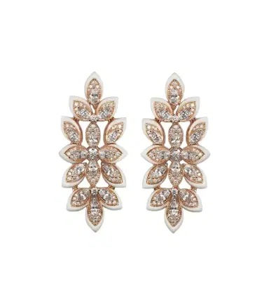 Kamyen Lotus 18kt rose gold earrings with diamonds | Thumbnail 1 Kamyen Lotus 18kt rose gold earrings with diamonds | Thumbnail 1