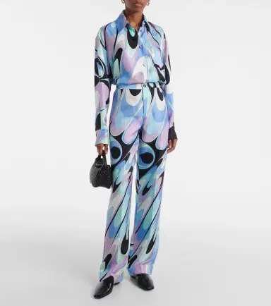 Pucci Printed silk twill wide-leg pants | Thumbnail 3 Pucci Printed silk twill wide-leg pants | Thumbnail 3