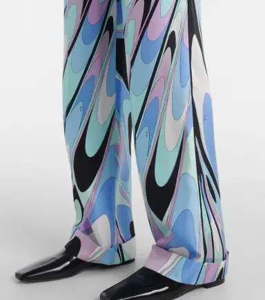 Pucci Printed silk twill wide-leg pants | Thumbnail 4 Pucci Printed silk twill wide-leg pants | Thumbnail 4