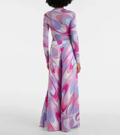 Pucci Iride silk twill wide-leg pants | Thumbnail 4 Pucci Iride silk twill wide-leg pants | Thumbnail 4