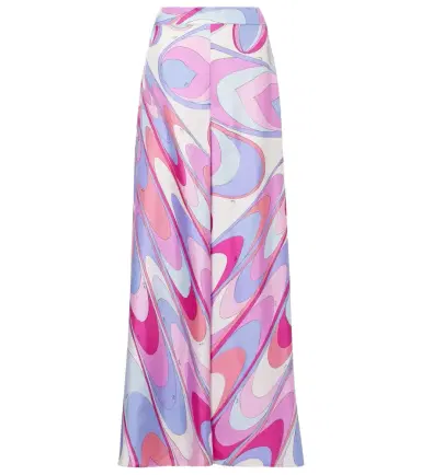 Pucci Iride silk twill wide-leg pants | Thumbnail 1 Pucci Iride silk twill wide-leg pants | Thumbnail 1